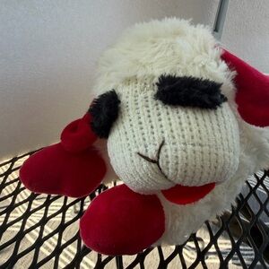 Plush Squeaky Lamb Chop Dog Toy for Chewing Fetch Training Medium Size